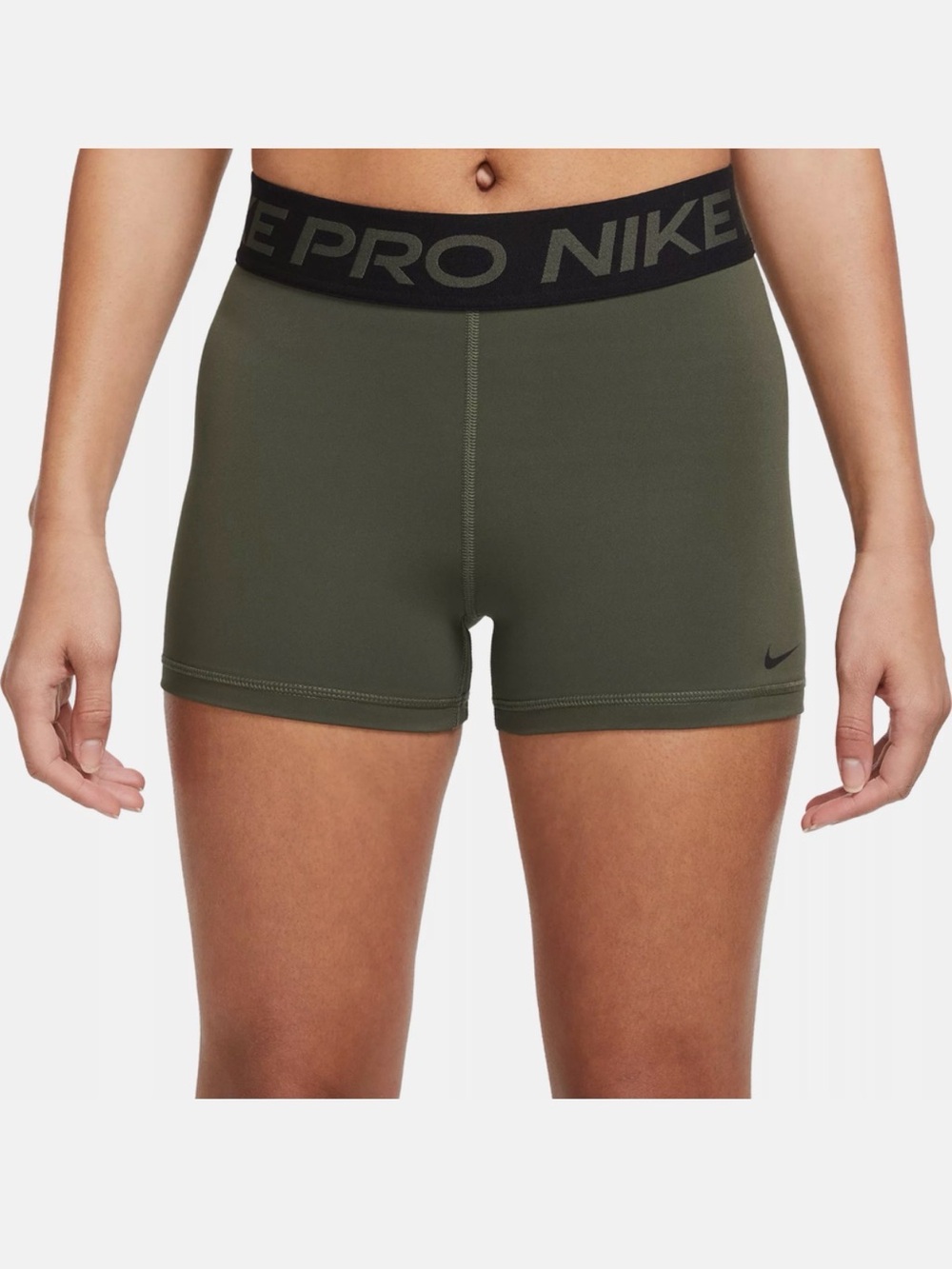 Women’s Nike Pro 5” Olive Green Compression Shorts (NEW)